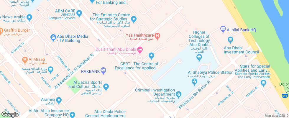 Отель Dusit Thani Abu Dhabi на карте ОАЭ