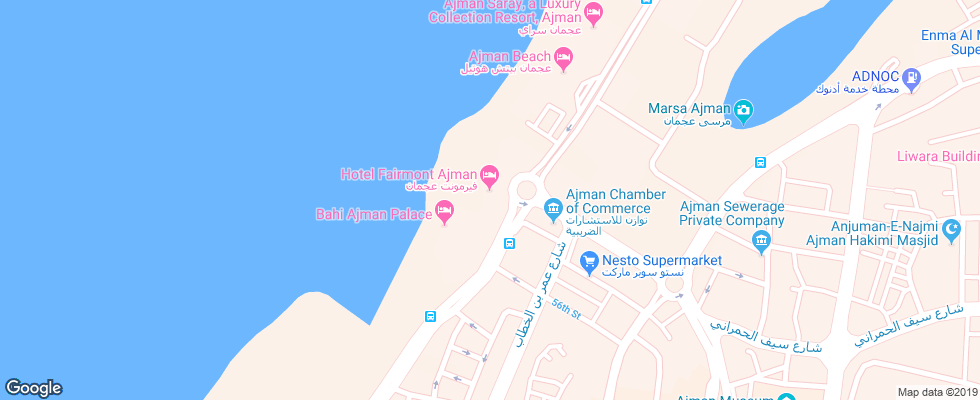 Отель Fairmont Ajman на карте ОАЭ