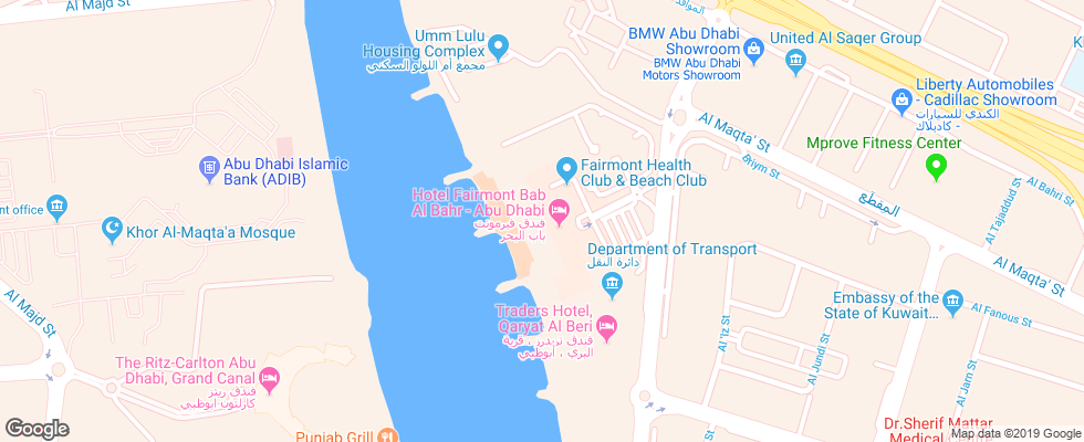 Отель Fairmont Bab Al Bahr на карте ОАЭ