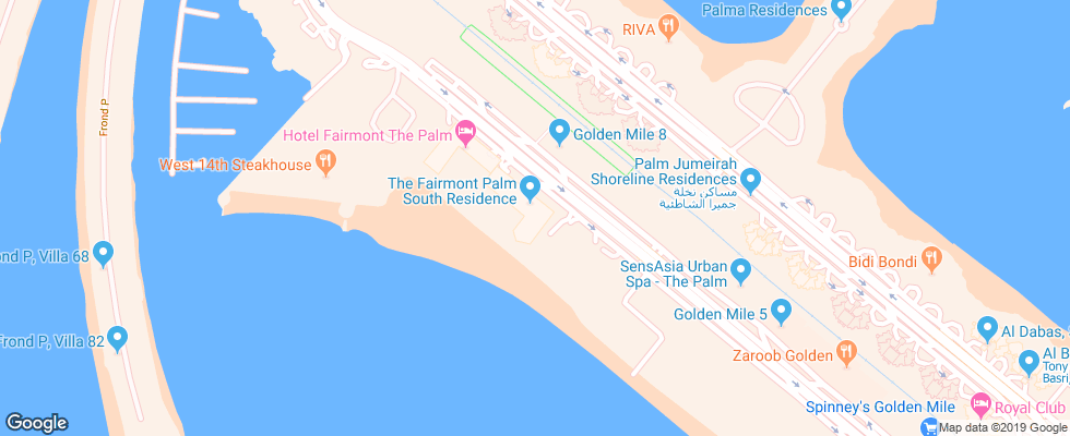 Отель Fairmont The Palm на карте ОАЭ