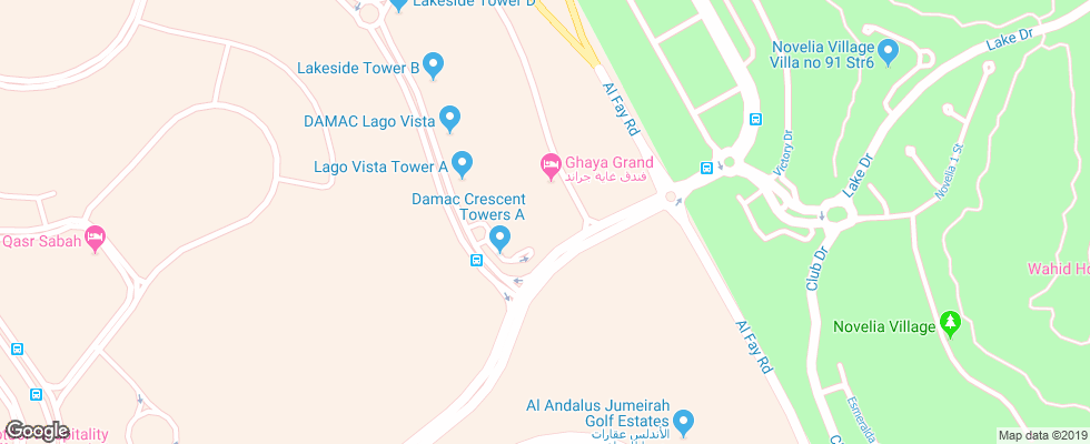 Отель Ghaya Grand на карте ОАЭ