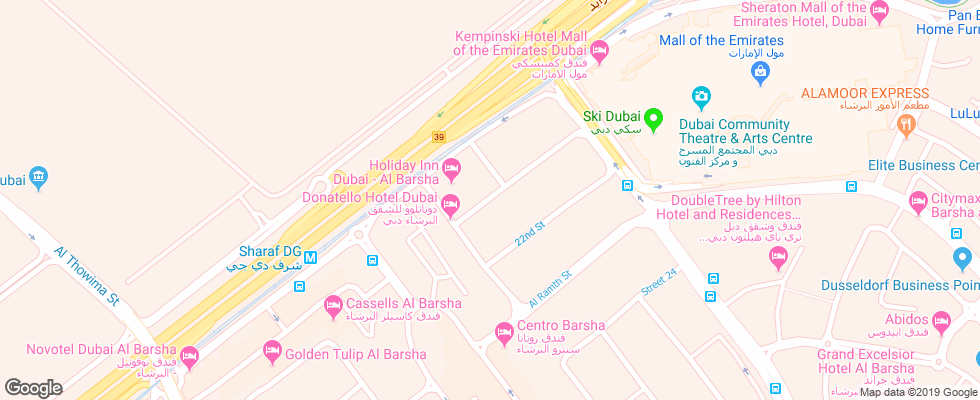Отель Golden Tulip Al Barsha на карте ОАЭ