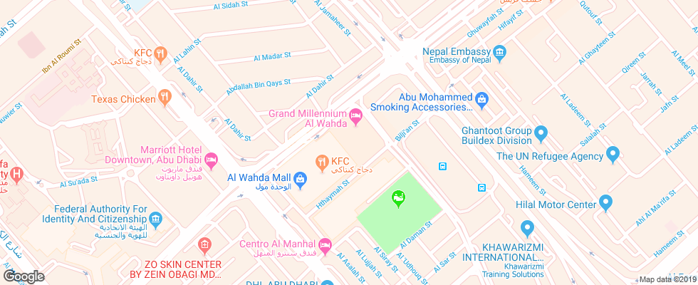 Отель Grand Millenium Al Wahda на карте ОАЭ