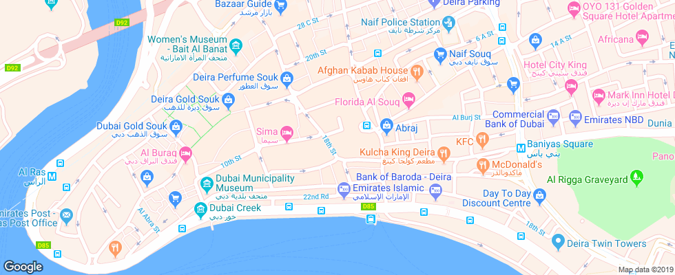 Отель Grand Sina Hotel на карте ОАЭ
