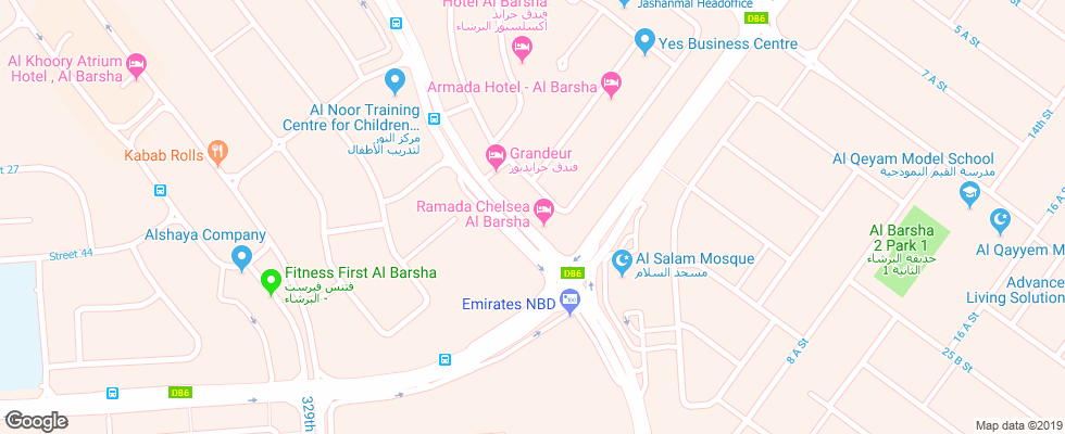 Отель Grandeur на карте ОАЭ