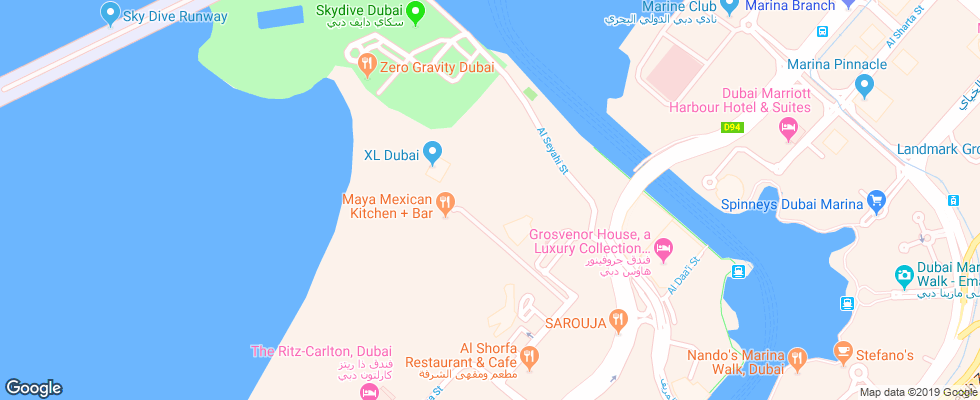 Отель Habtoor Grand Beach Resort& Spa на карте ОАЭ