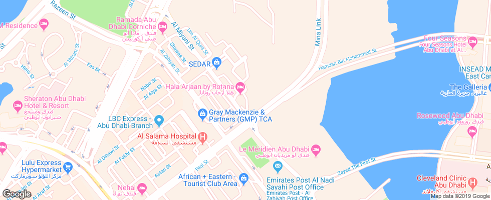 Отель Hala Arjaan на карте ОАЭ