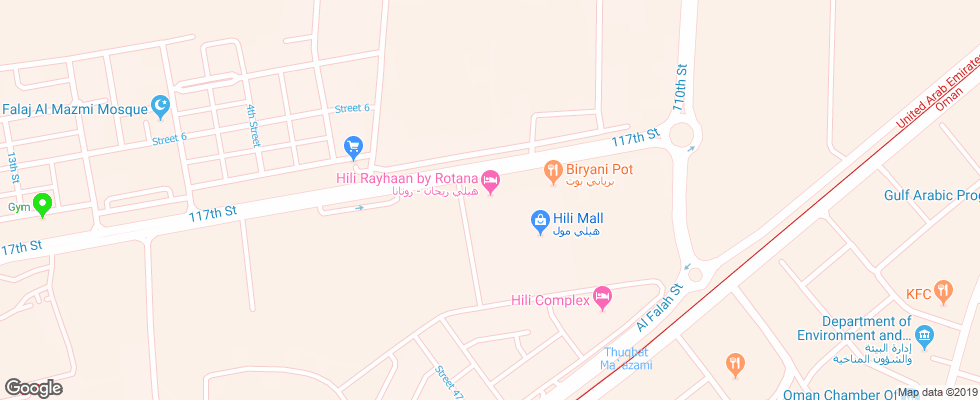 Отель Hili Rayhaan By Rotana на карте ОАЭ
