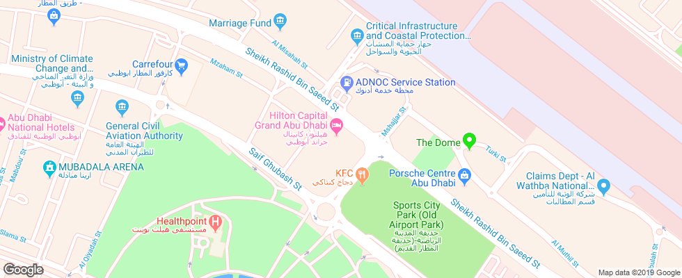 Отель Hilton Abu Dhabi Capital Grand на карте ОАЭ