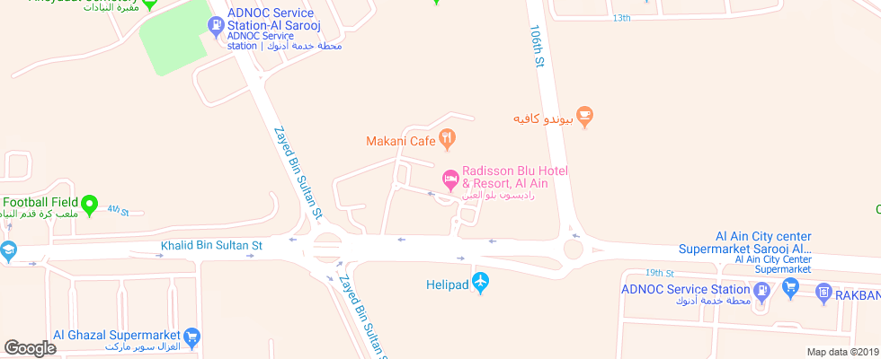 Отель Hilton Al Ain на карте ОАЭ