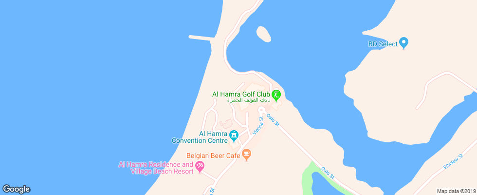 Отель Hilton Al Hamra Beach & Golf Resort на карте ОАЭ