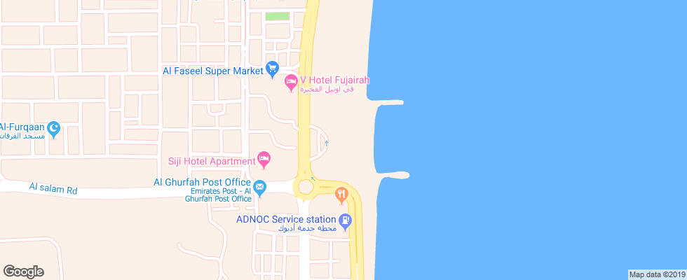 Отель Hilton Fujairah Resort на карте ОАЭ