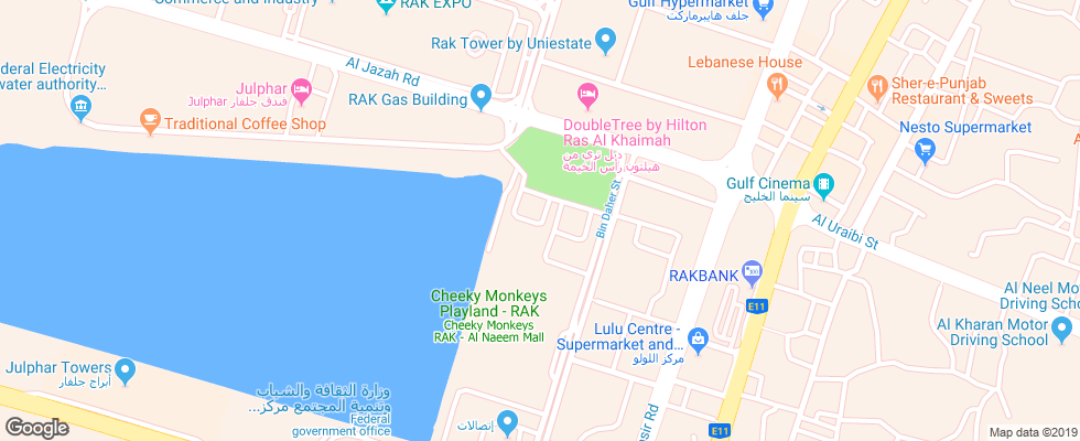 Отель Hilton Ras Al Khaimah на карте ОАЭ