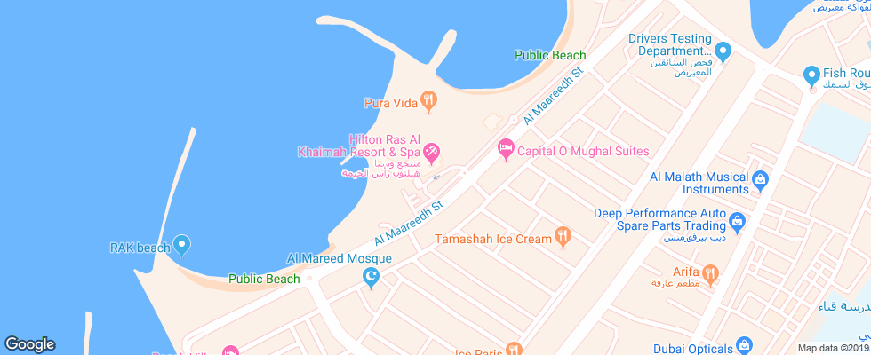 Отель Hilton Ras Al Khaimah Resort & Spa на карте ОАЭ