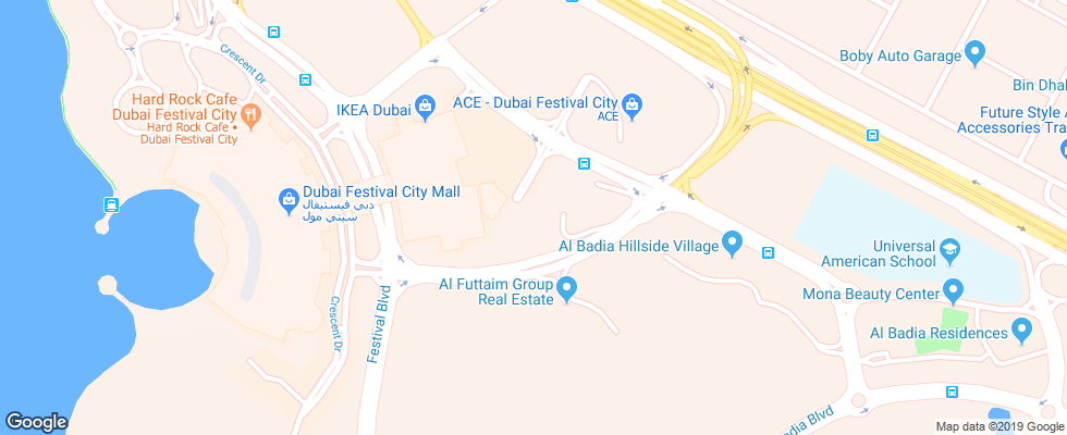 Отель Holiday Inn Dubai Festival City на карте ОАЭ