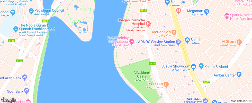 Отель Holiday International Sharjah на карте ОАЭ