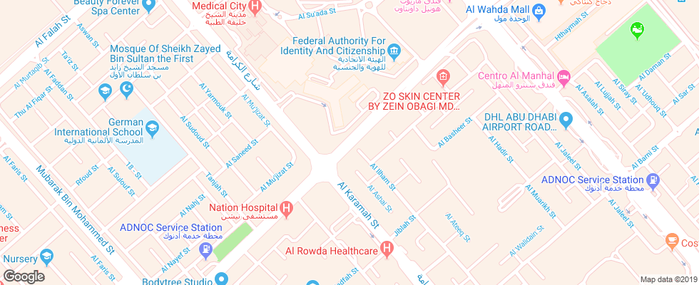 Отель Hyatt Capital Gate на карте ОАЭ