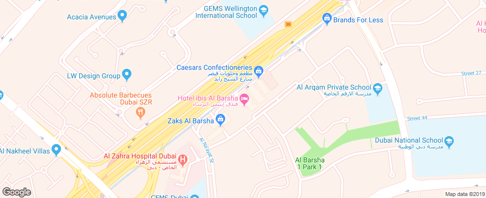 Отель Ibis Al Barsha на карте ОАЭ