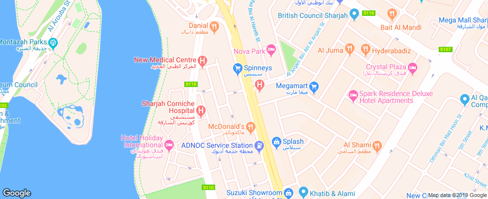 Отель Ibis Styles Sharjah на карте ОАЭ