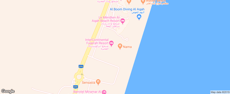 Отель Intercontinental Fujairah Resort на карте ОАЭ