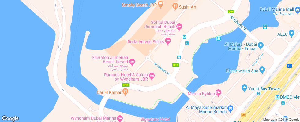Отель Ja Ocean View Hotel на карте ОАЭ