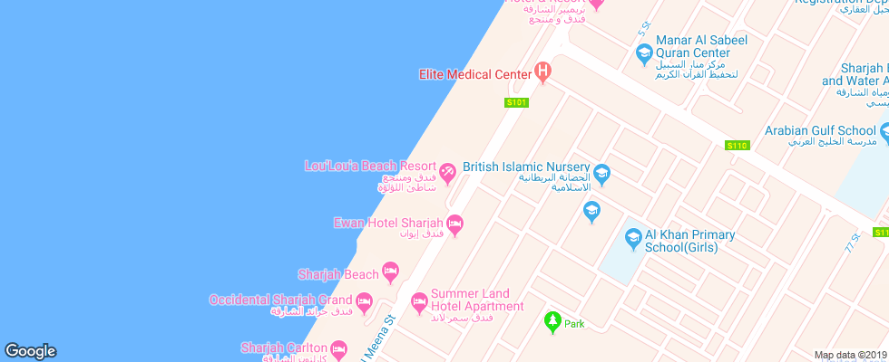 Отель Lou Lou A Beach Resort на карте ОАЭ