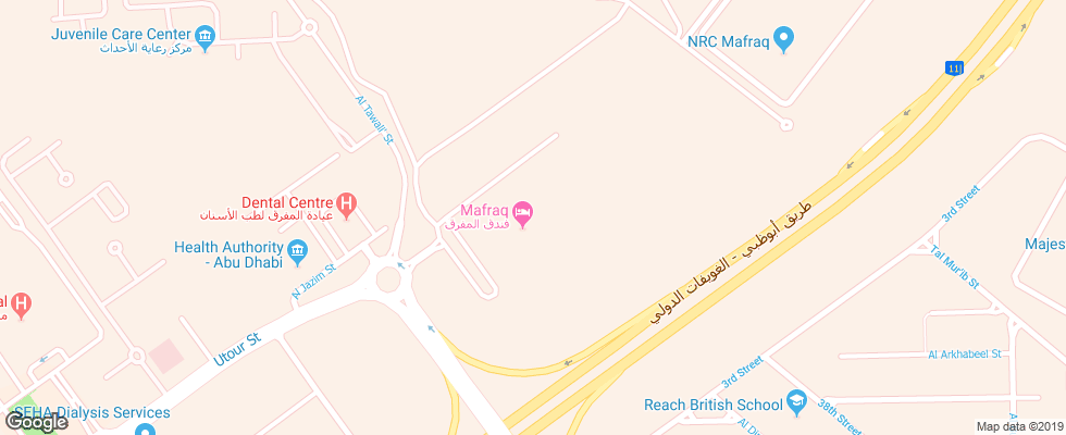 Отель Mafraq Hotel на карте ОАЭ