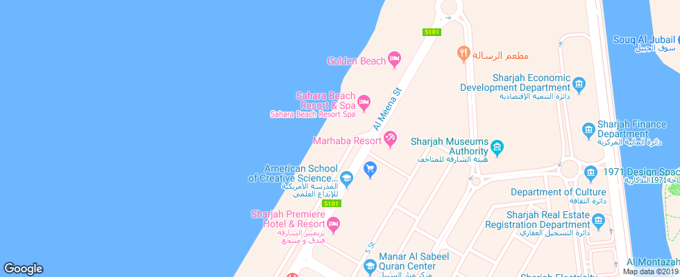 Отель Marhaba Resort на карте ОАЭ