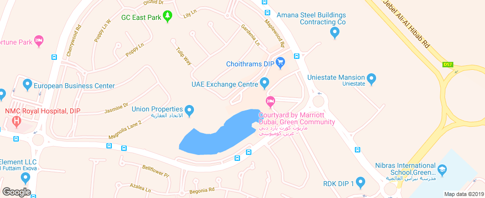 Отель Marriott Executive Apartments Dubai Creek на карте ОАЭ