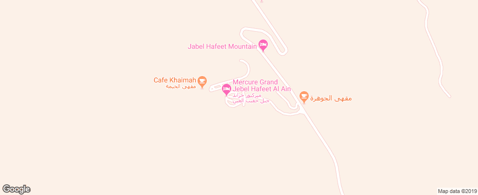 Отель Mercure Grand Jebel Hafeet Al Ain на карте ОАЭ