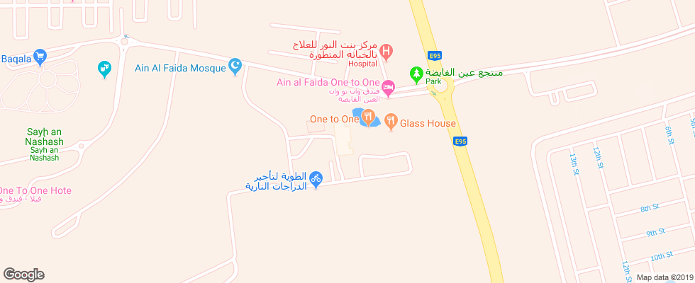 Отель One To One Hotel & Resort Ain Al Faida на карте ОАЭ