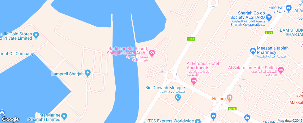 Отель Radisson Blu Resort Sharjah на карте ОАЭ