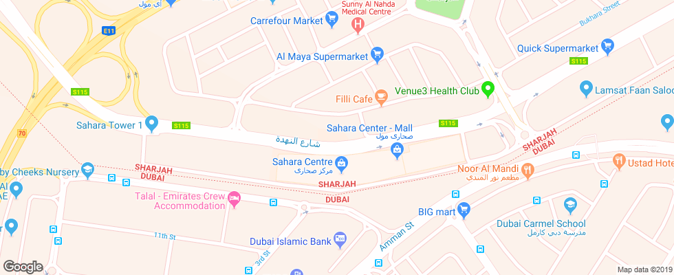 Отель Ramada Hotel & Suites Sharjah на карте ОАЭ
