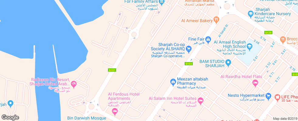 Отель Royal Hotel Sharjah на карте ОАЭ