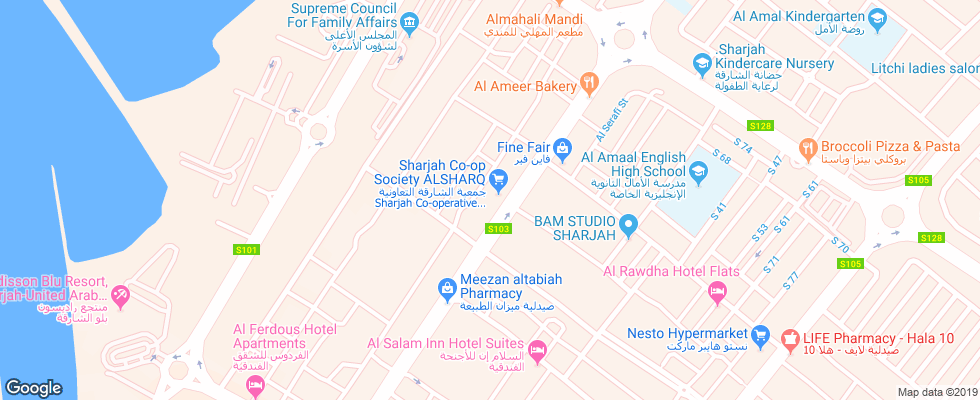 Отель Royal Tulip 72 на карте ОАЭ
