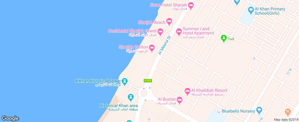 Отель Sharjah Carlton Hotel на карте ОАЭ
