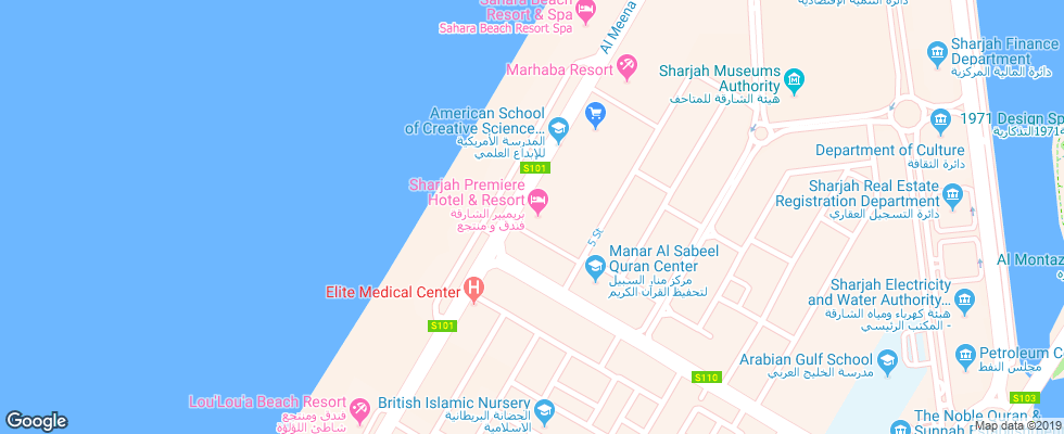 Отель Sharjah Premiere Hotel & Resort на карте ОАЭ