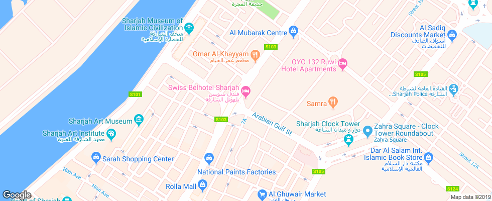 Отель Swiss-Belhotel Sharjah на карте ОАЭ