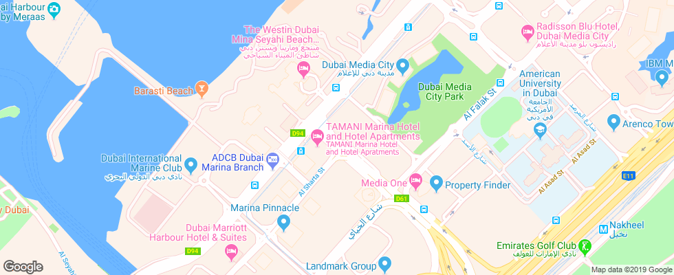Отель Tamani Hotel Marina на карте ОАЭ