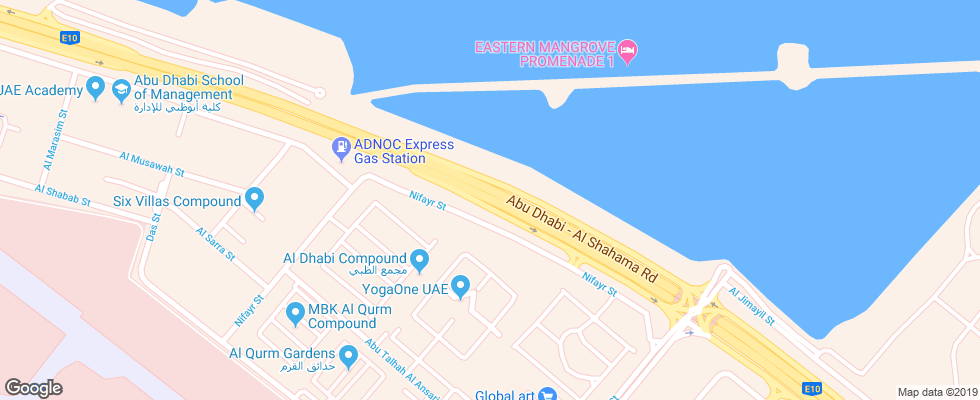 Отель The Royal International Abu Dhabi на карте ОАЭ