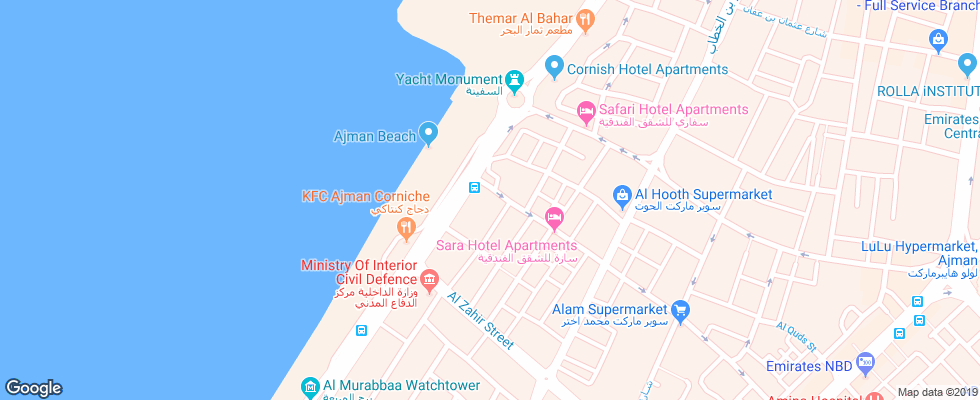 Отель Wyndham Garden Ajman Corniche на карте ОАЭ