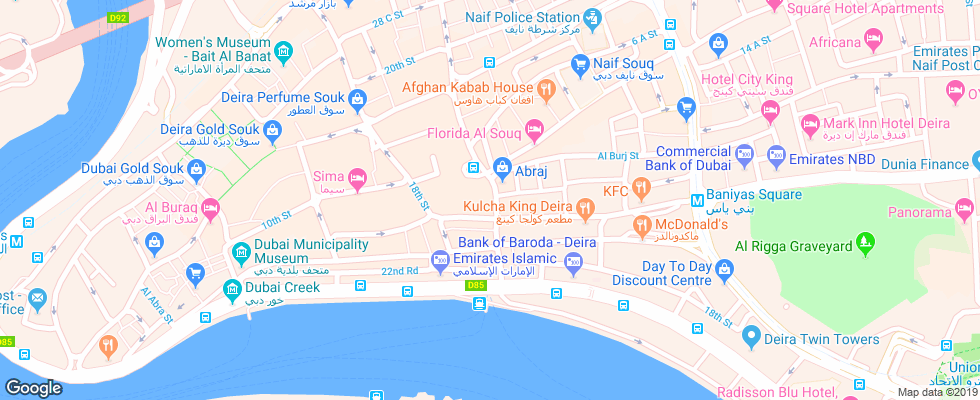 Отель Zarianna на карте ОАЭ