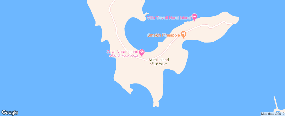 Отель Zaya Nurai Island на карте ОАЭ