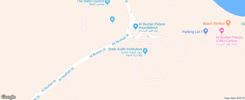 Отель Al Bustan Palace на карте Омана