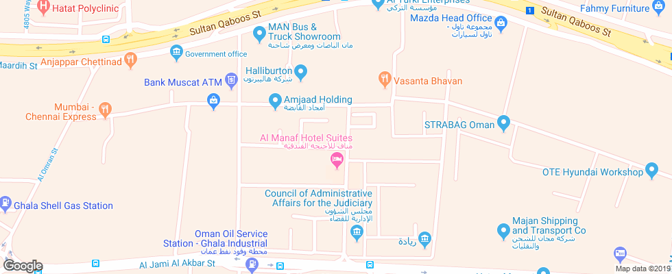 Отель Centara Muscat Hotel Oman на карте Омана