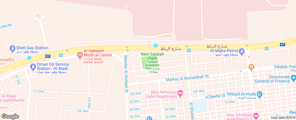 Отель Crown Plaza Resort Salalah на карте Омана