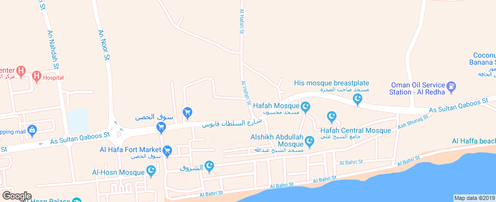 Отель Hilton Salalah Resort на карте Омана