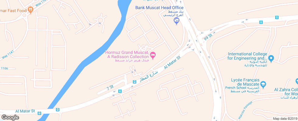 Отель Hormuz Grand на карте Омана