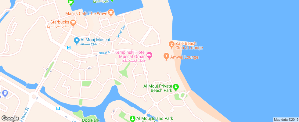 Отель Kempinski Hotel Muscat на карте Омана