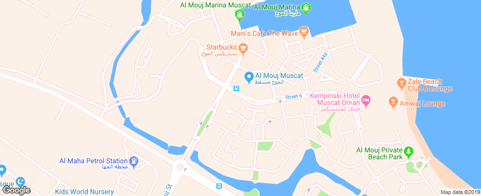 Отель Mysk Al Mouj на карте Омана